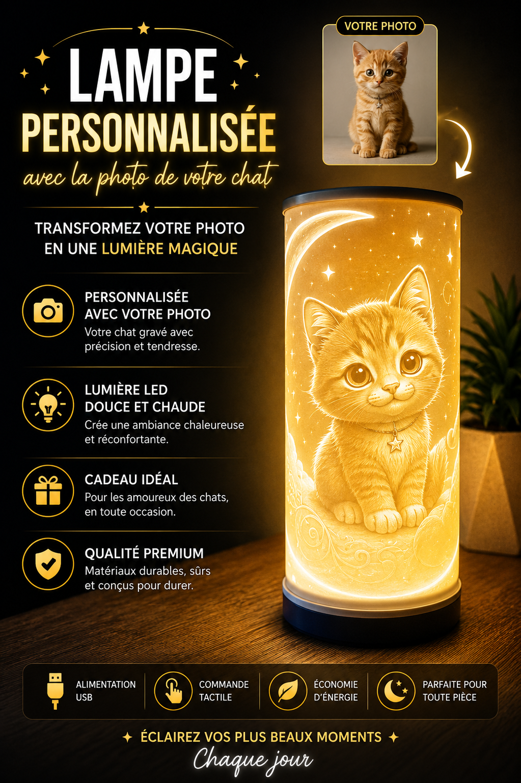 Lampe Lithophane Personnalisée – Illuminez Vos Plus Beaux Souvenirs✨