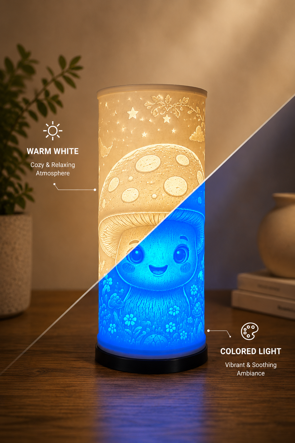 Lampe Lithophane - Champignon Mignon